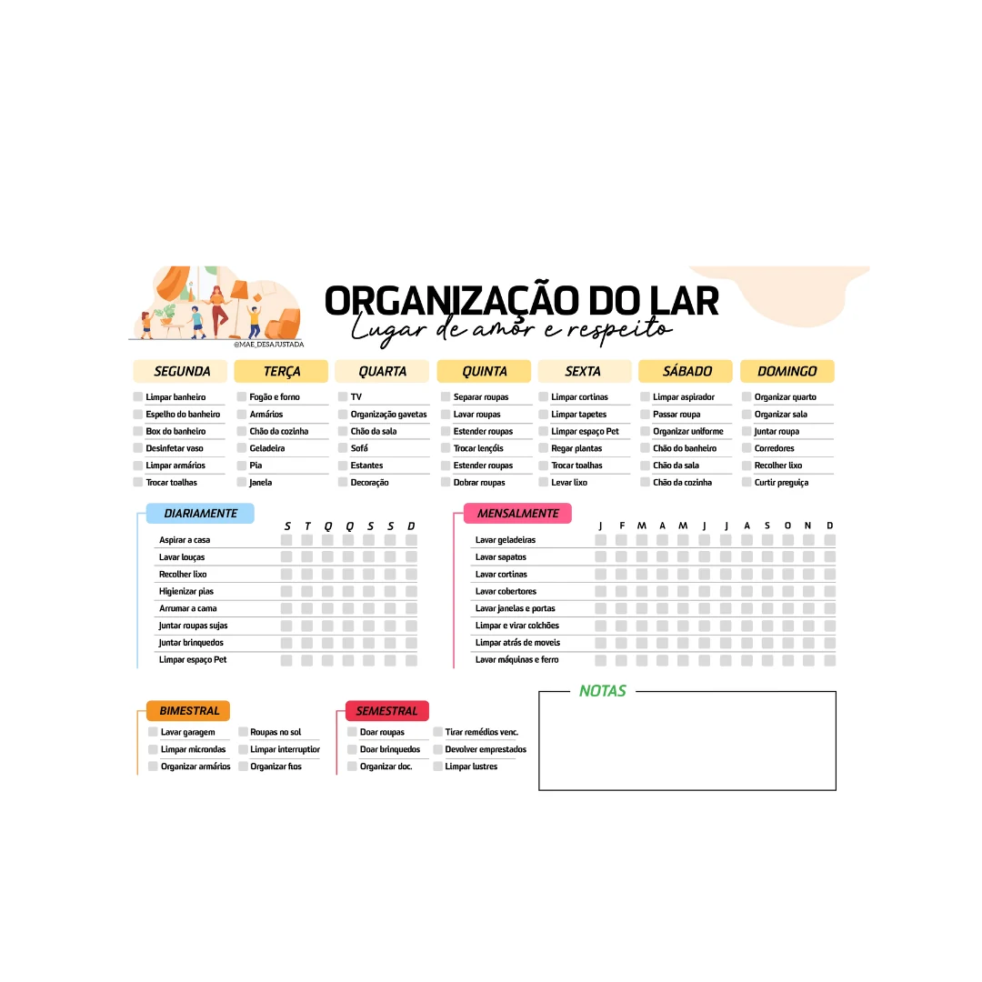Checklist completo de organização