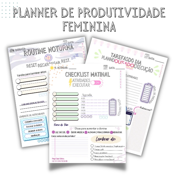 Planner de produtividade doméstica